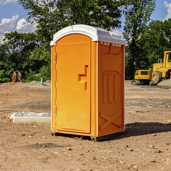 how often are the portable restrooms cleaned and serviced during a rental period in Steuben County Indiana